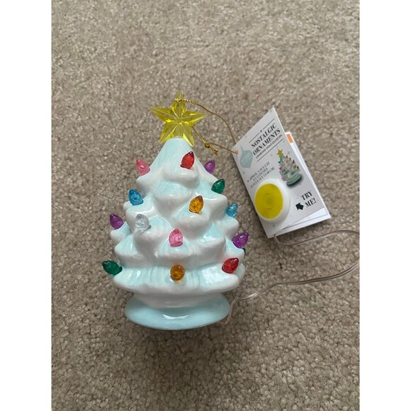 Merry Moments Ceramic Christmas Tree Nostalgic Ornament Blue NWT - Picture 2 of 10